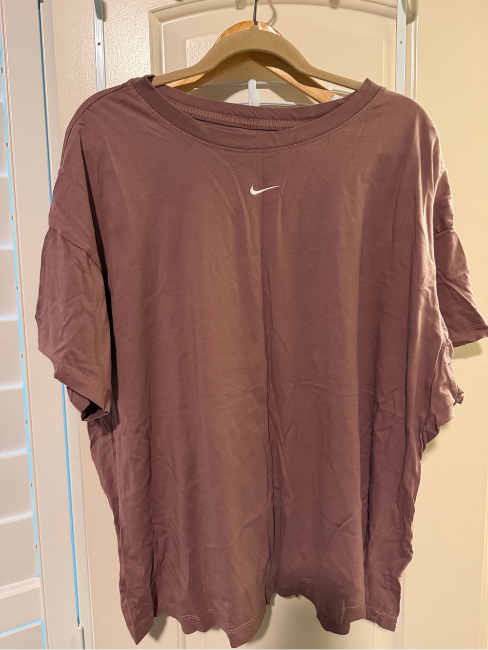Nike Mauve Oversized Short Sleeve Swoosh Tee